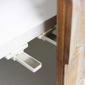 Mobile 4 ante bianco con decoro naturale 180x45x80 cm in legno