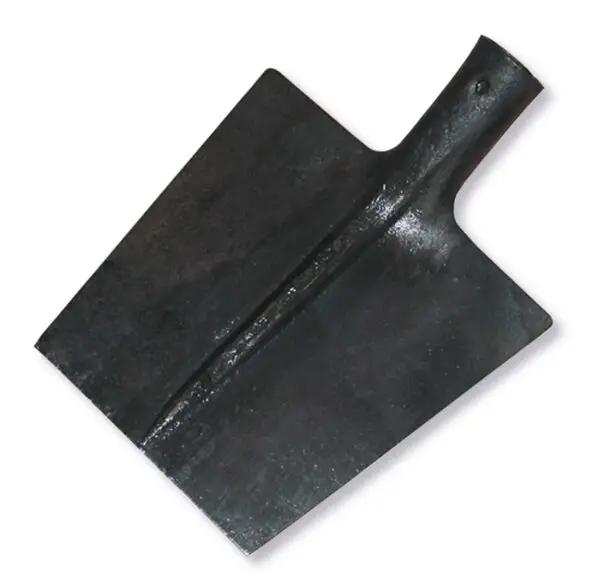 Badile in acciaio forgiato con punta quadrata nera, ideale per lavori pesanti. Struttura robusta senza manico, peso 1,3 kg.
