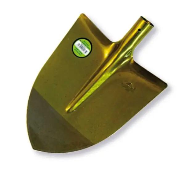Badile in acciaio dorato con punta in acciaio temperato, resistente e ideale per lavori di giardinaggio. Peso di circa 0,9kg, manico non incluso.
