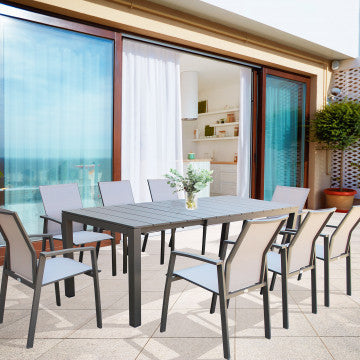Tavolo alluminio verniciato estensibile 148-214 x 85 cm altezza 75,5