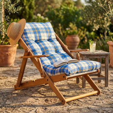 Poltrona relax 3 posizioni con cuscino, telaio abete e faggio