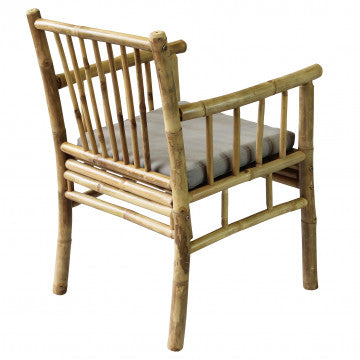 Poltrona in bamboo grigio chiaro, 57x57x82 cm, peso 9 kg