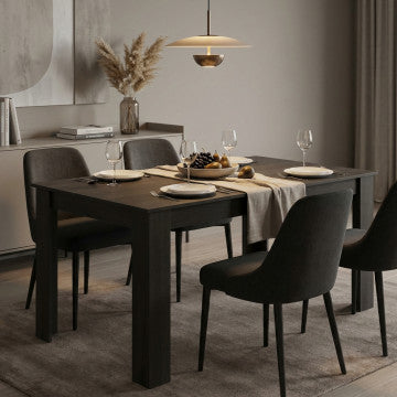 Tavolo allungabile melamina antracite 140/190 x 90 cm, altezza 78 cm