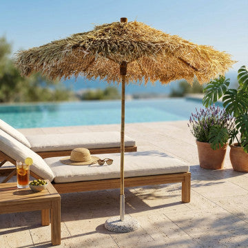 Ombrellone in bamboo con palo Ø 4,2 cm, diametro 250 cm, altezza 240 cm