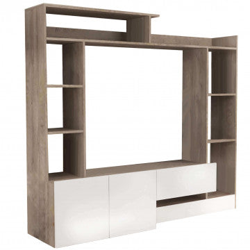 Parete Attrezzata Bianco Rovere Chiaro 180x165h cm
