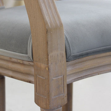 Poltrona in velluto grigio, dimensioni 55x46x96 cm, peso 6,3 kg