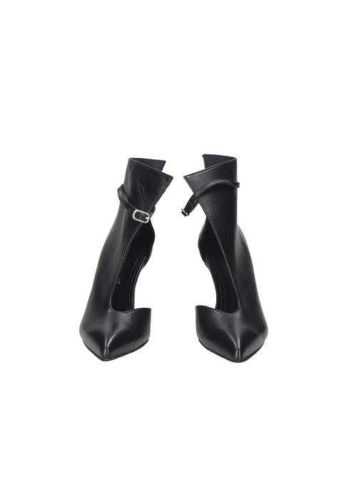 Tronchetto Como In Pelle Con Cinturino Alla Caviglia E Tacco Alto 9 Cm Imbottito Fondo Gomma Tsakiris Mallas