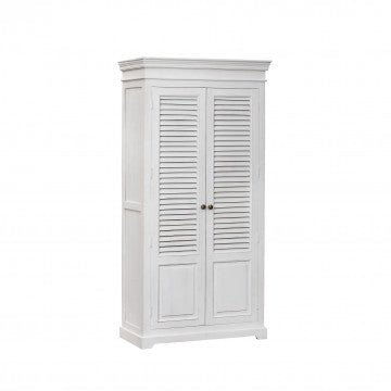 Armadio in legno di mango, 100x50x200 cm, colore bianco, peso 50 kg