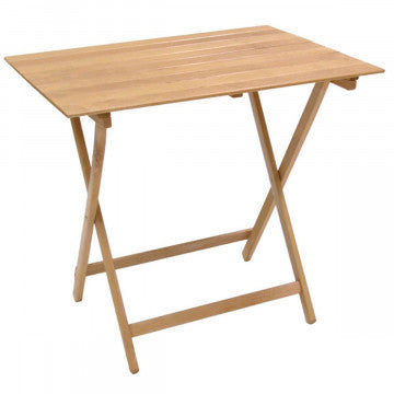 Tavolo da picnic in legno di faggio 60x100 cm con finitura marrone naturale, ideale per esterni e giardini. Design pieghevole e compatto.