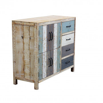 Mobile in legno con 4 cassetti e 4 ante, dimensioni 100x40x86 cm