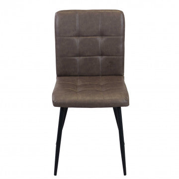 Poltrona struttura metallica seduta schienale ecopelle marrone 47,5x59x81cm