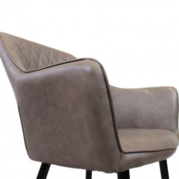 Poltrona struttura metallo seduta schienale ecopelle 56x60x87 cm