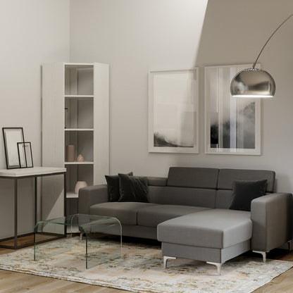 Librerie Angolari Kato A e B: Soluzioni Spaziali 60.3x204x60.3 cm Librerie made in italy Hobby Shop Solution Libreria A Bianco Frassino 
