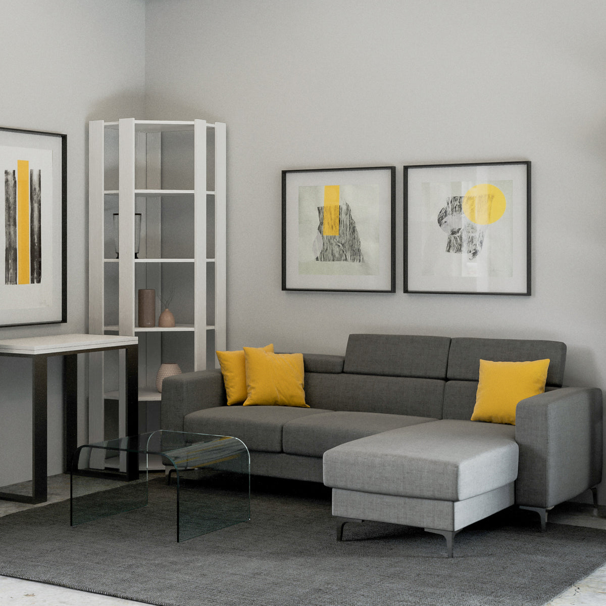 Librerie Angolari Kato A e B: Soluzioni Spaziali 60.3x204x60.3 cm Librerie made in italy Hobby Shop Solution Libreria B Bianco Frassino 