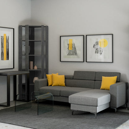 Librerie Angolari Kato A e B: Soluzioni Spaziali 60.3x204x60.3 cm Librerie made in italy Hobby Shop Solution Libreria B Cemento 