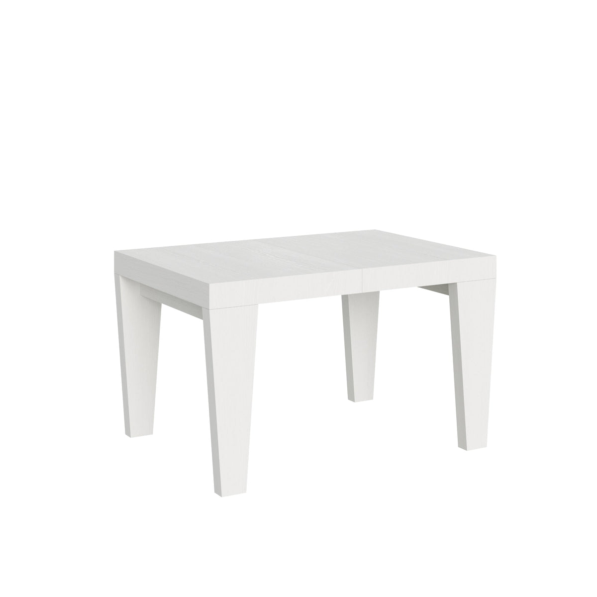 Tavolo allungabile Spimbo bianco frassino in versione media, ideale per ambienti moderni e luminosi.
