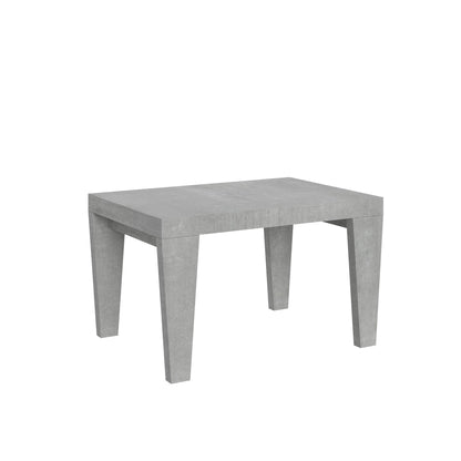 Tavolo allungabile Spimbo in cemento chiaro, versione media. Design moderno e struttura robusta per ogni esigenza.