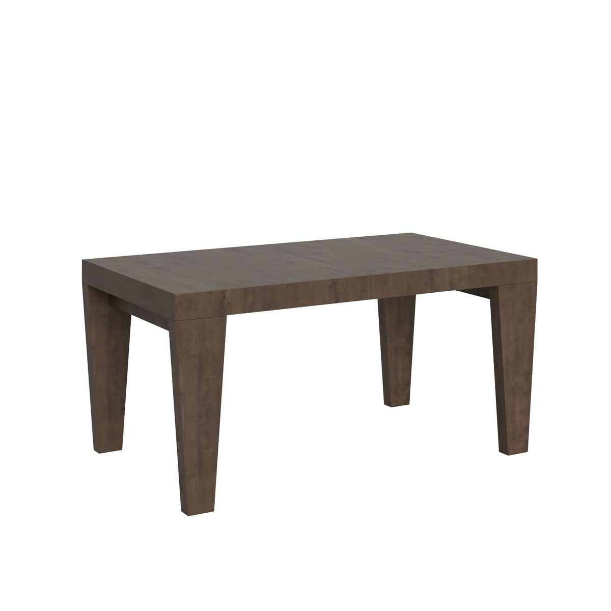 Tavolo allungabile Spimbo noce scuro in soggiorno elegante, completamente esteso per ospitare numerosi ospiti.