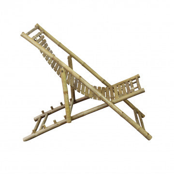 Sdraio dondolo in bamboo con struttura in legno marrone 117x60x68 cm