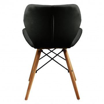 Sedia struttura metallo, seduta in poliuretano nero 49x41x71 cm
