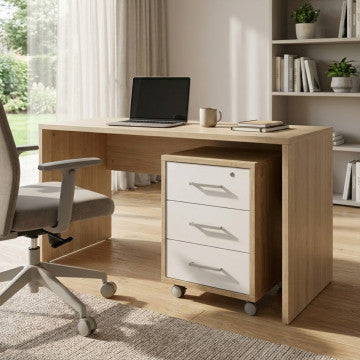 Cassettiera mobile 3 cassetti con ruote in MDF 51x41x71 cm