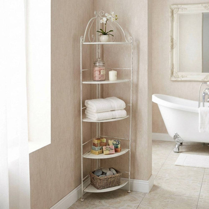 Scaffale Arianne 5 Piani Metallo Bianco 50x35x175h cm