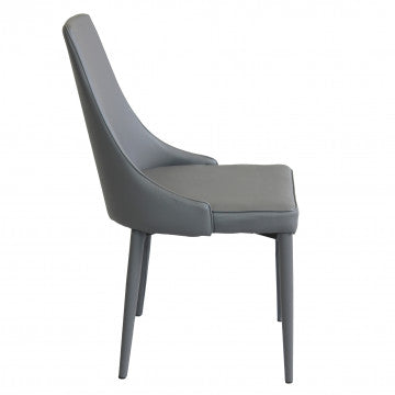 Sedia in ecopelle grigio chiaro, dimensioni 46,5x59x89 cm, peso 7,7 kg