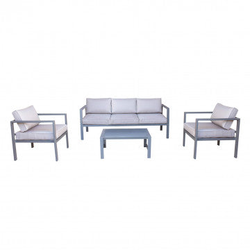 Salotto 3 posti struttura alluminio bianco tortora taupe antracite