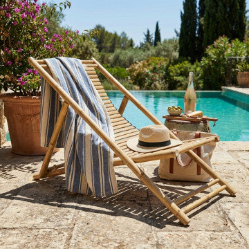 Sdraio dondolo in bamboo con struttura in legno marrone 117x60x68 cm