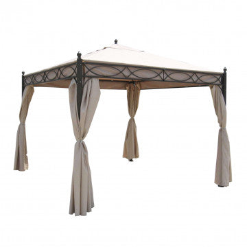 Gazebo 3x3 metri telo poliestere beige 200-160 gr zanzariera