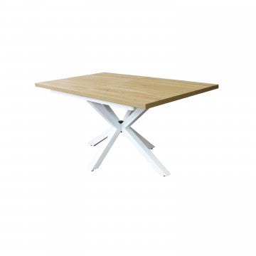 Tavolo allungabile piano melamina struttura metallo bianca 160-200x90 cm