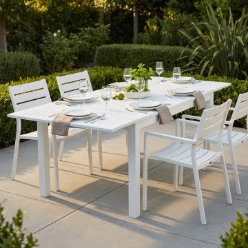 Tavolo allungabile in alluminio 150/210 x 90 cm, altezza 75 cm