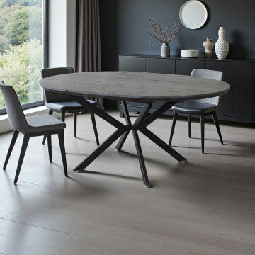 Tavolo rotondo allungabile 120-160 cm piano melaminico struttura metallo