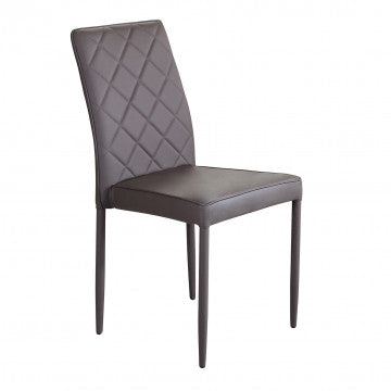 Sedia in acciaio e ecopelle marrone, 41x50x91 cm, peso 4,6 kg