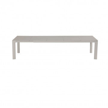 Tavolo alluminio verniciato grigio sabbia 260-400x110 cm altezza 75