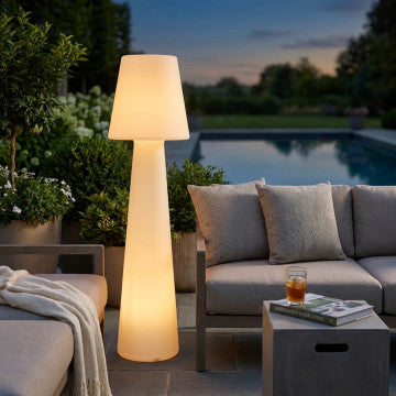 Lampada luminosa in polietilene, diametro 40 cm, altezza 152 cm, ricarica USB