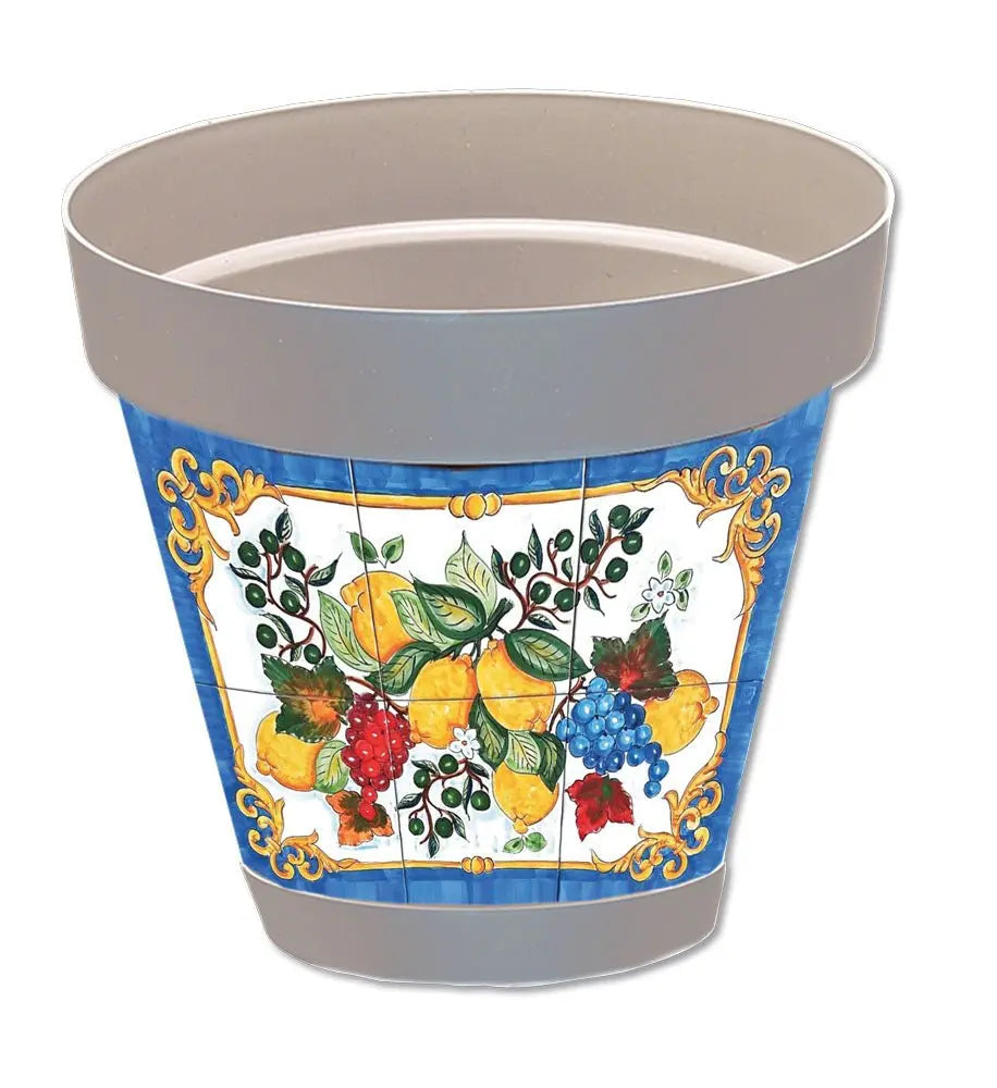 Vaso Sicilia grigio D.18 diversi decori Vasi e fioriere Hobby Shop Solution Limoni  