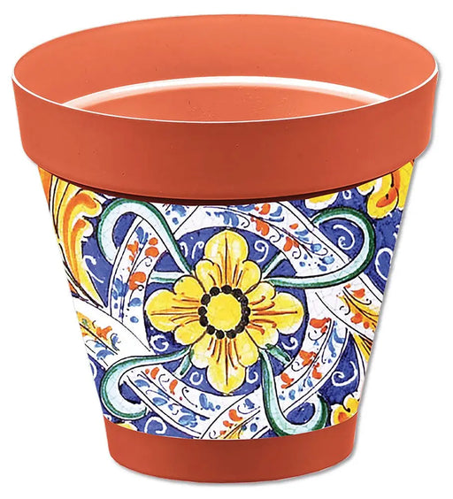 Vaso Sicilia terracotta D.22 diversi decori Vasi e fioriere Hobby Shop Solution Santo Stefano  