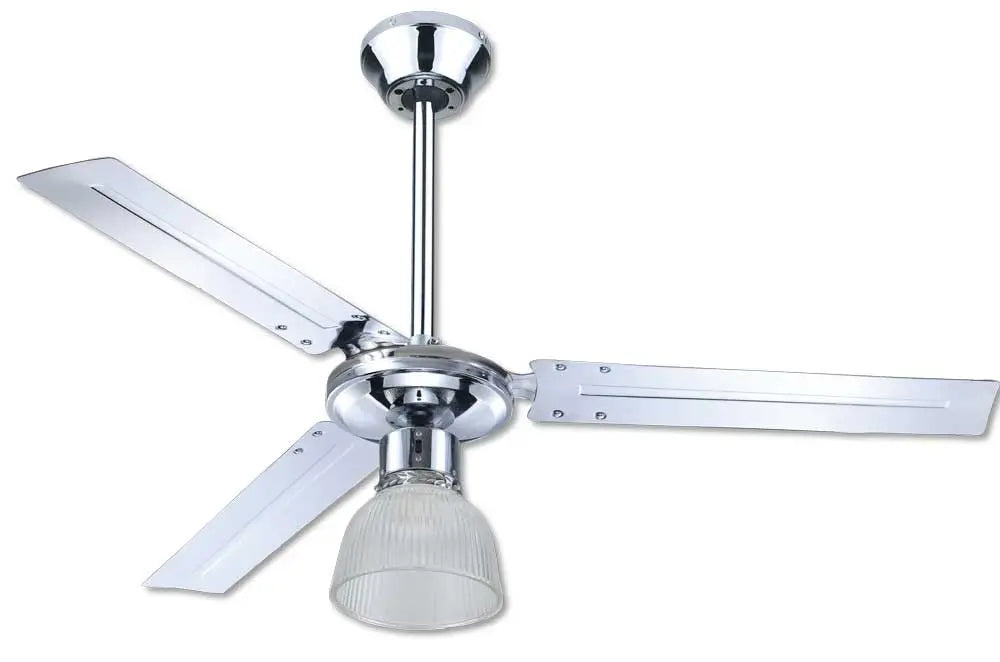 Ventilatore da soffitto cromato con luce Ventole da soffitto Hobby Shop Solution   
