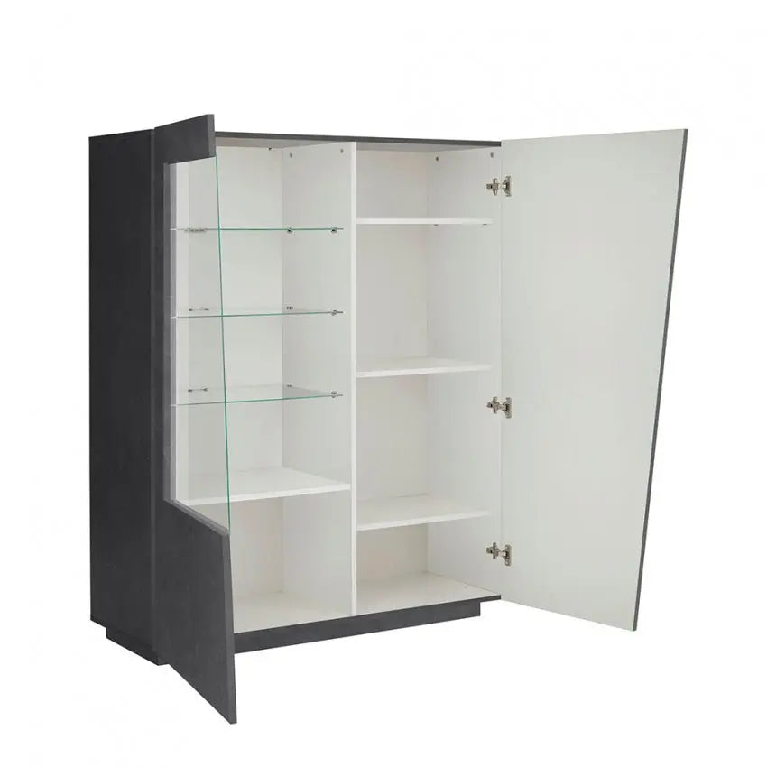 Vetrina Moderna con 2 Ante Battente Ardesia della linea Vega Vetrine Italy Web forniture   