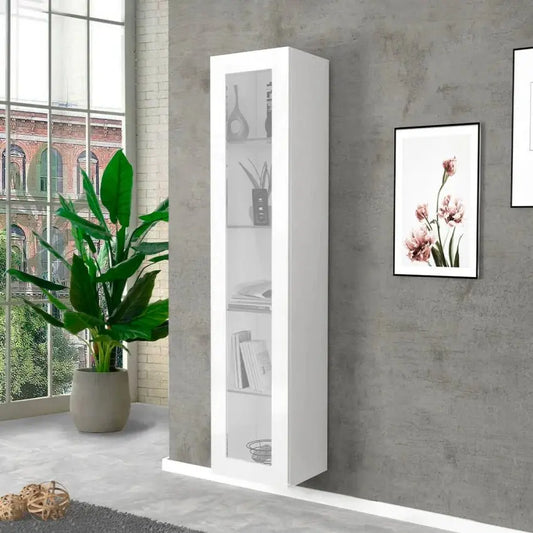 Vetrina Moderna Bianca 1 Anta Battente Maruska Bianco Lucido Vetrine Italy Web forniture   