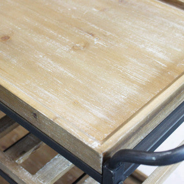 Mobile in ferro e legno con 3 ripiani 87,3 x 42,5 x 77 cm