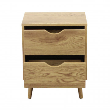 Comodino in legno naturale con dimensioni 40x30x50,5 cm