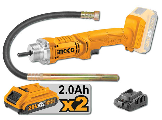 Vibratore per calcestruzzo a batteria P20S INGCO con batteria singola Scanalatori INGCO   
