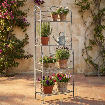 Étagère in acciaio 4 piani verniciato a polvere bianco ossidato 61x32x156cm