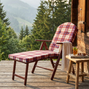 Poltrona relax 4 posizioni in legno faggio con imbottitura spugna gomma