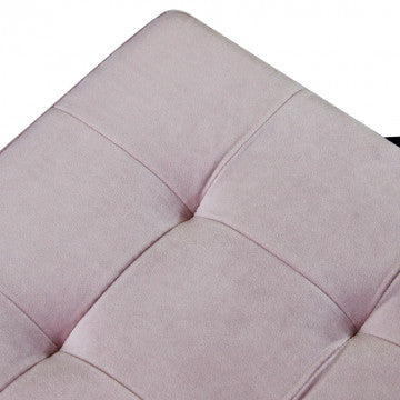 Pouf contenitore quadrato in velluto, 38x38x38 cm, colore rosa