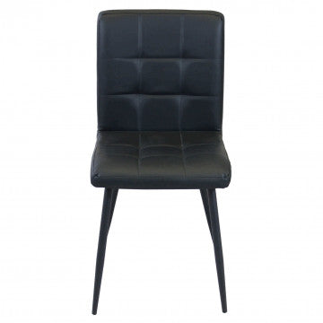 Poltrona struttura metallo seduta schienale ecopelle nero 47,5x59x81 cm