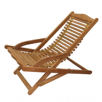 Sdraio in teak e corda, dimensioni 102x65x85 cm, colore marrone chiaro