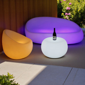 Divano luminoso polietilene giallo 180x88x86 cm ricaricabile USB